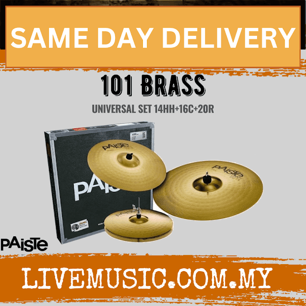 Paiste 101 Brass Universal Cymbal Set - 14"/16"/20" (14" Hi-Hat / 16" Crash / 20" Ride)