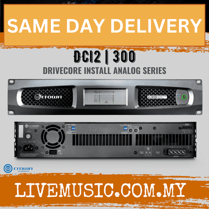 Crown DCi 2|300 Two-channel, 300W @ 4Ω Analog Power Amplifier, 70V/100V ( DCi-2|300 / DCi2|300 )