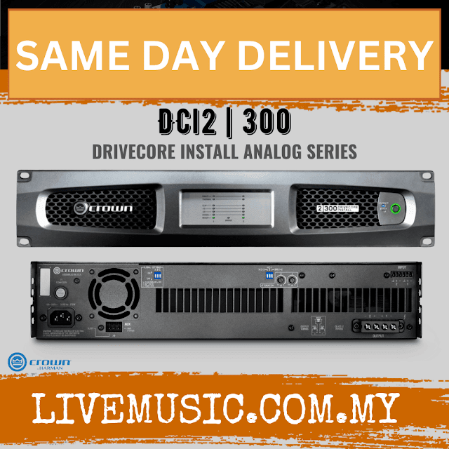 Crown DCi 2|300 Two-channel, 300W @ 4Ω Analog Power Amplifier, 70V/100V ( DCi-2|300 / DCi2|300 )