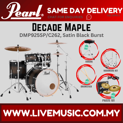 Pearl Decade Maple DMP925SP/C 5-Piece Drum Set with Paiste 101 Cymbals Set and Hardware