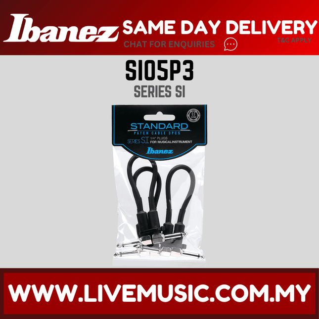 Ibanez SI05P3 Guitar Cable, 3/set Patch Cable 2 Right Angled Plugs ( SIO-5P3 / SIO 5P3 )