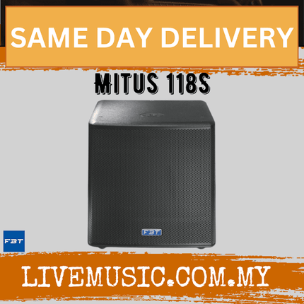FBT MITUS 118S 18" 1000W Passive Subwoofer ( MITUS-118S / MITUS118S )