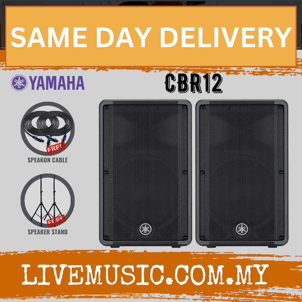 Yamaha CBR12 12-Inch 2-Way Passive Loudspeaker With Speaker Stand And Cable - Each / Pair ( CBR-12 / CBR 12 )