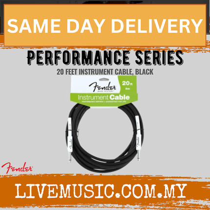 Fender Performance Series 20ft Instrument Cable - Black
