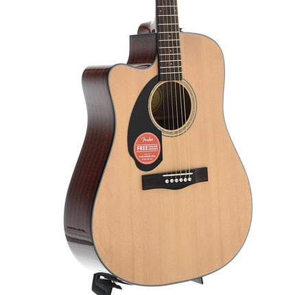 Fender CD-60SCE Dreadnought Left-Handed Acoustic-Electric Guitar, Walnut Fretboard - Natural (CD60SCE)