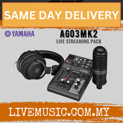 Yamaha AG03 MK2 Live Streaming Pack - Black / White ( AG-03 MKII )