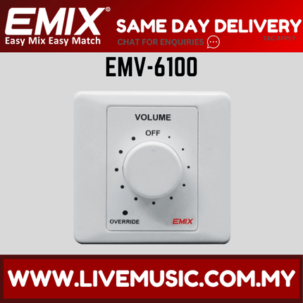 Emix EMV-6100 100W Volume Control c/w 24V Overriding Relay ( EMV 6100 / EMV6100 )