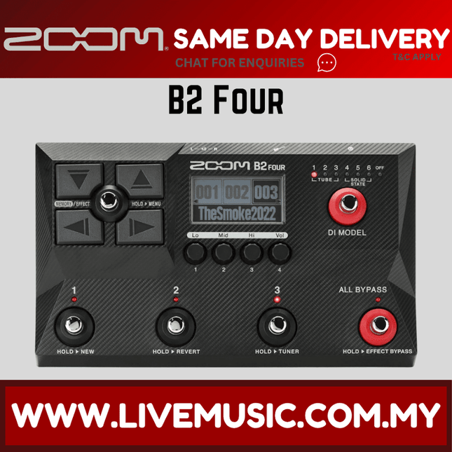 Zoom B2 Four Bass Effect Pedal ( B2FOUR B2-FOUR )