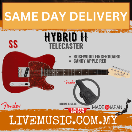 Fender Japan Hybrid II Telecaster Electric Guitar, RW Fretboard - Candy Apple Red