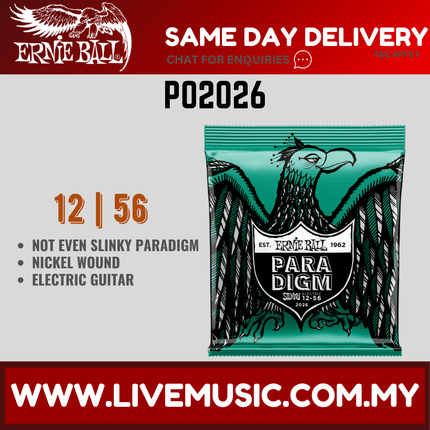 Ernie Ball 2026 Not Even Slinky Paradigm Electric Guitar Strings, 12-56 Gauge