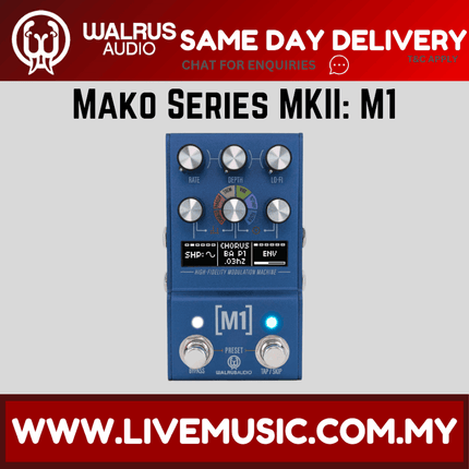 Walrus Audio MAKO Series MKII M1 High-Fidelity Modulation Machine Guitar Effects Pedal