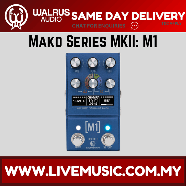 Walrus Audio MAKO Series MKII M1 High-Fidelity Modulation Machine Guitar Effects Pedal