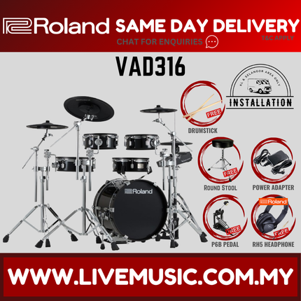 Roland VAD316 V-Drums Acoustic Design Electronic Drum Kit ( VAD-316 VAD 316 ) Replace VAD-307 VAD307