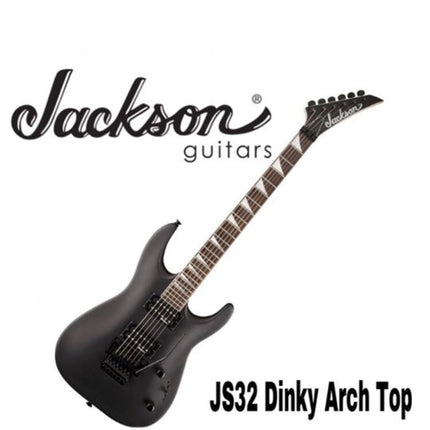 Jackson JS Series Dinky Archtop JS32 DKA Electric Guitar, Amaranth FB - Satin Black (JS32-DKA/JS32DKA)