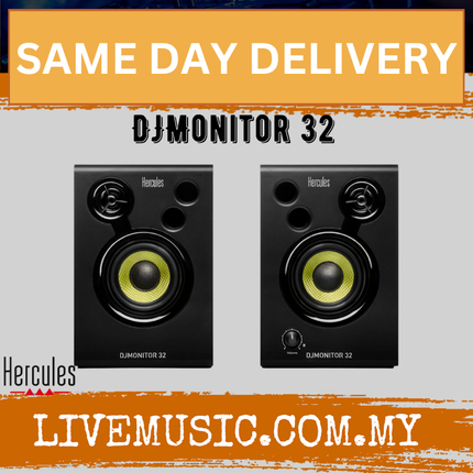 Hercules DJ DJMonitor 32 Active DJ Studio Monitors - Pair ( DJMONITOR32 / DJMONITOR-32 )