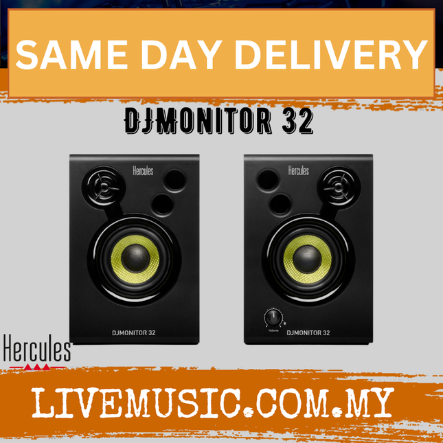 Hercules DJ DJMonitor 32 Active DJ Studio Monitors - Pair ( DJMONITOR32 / DJMONITOR-32 )