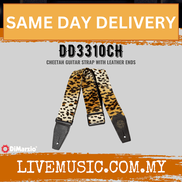 DiMarzio DD3310CH Faux Fur Guitar Strap - Cheetah (DD3310 CH/DD3310-CH)