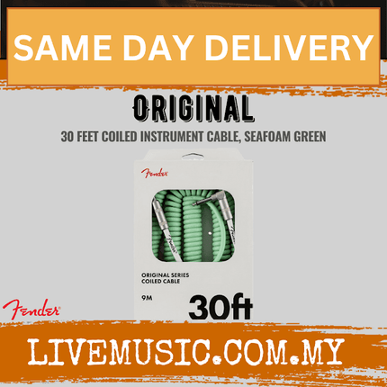 Fender Original Series Coil Cable, 30ft - Seafoam Green