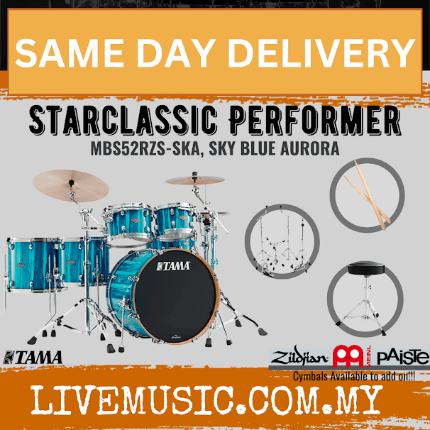 Tama Starclassic Performer drum shell pack in sky blue finish with hardware kit included