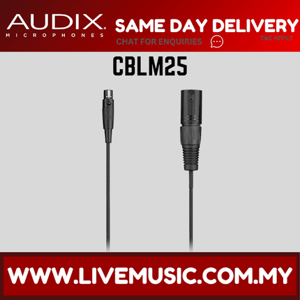 Audix CBLM25 25" Foot Mini-XLR Female to XLR Male Cable (CBLM-25/CBLM 25)