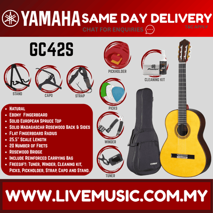 Yamaha GC42S Solid American Cedar Top Classical Guitar ( GC42S )