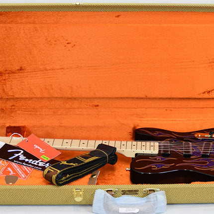 Fender James Burton Telecaster Electric Guitar Maple Fretboard with Deluxe Hardshell Case - Blue Paisley Flames