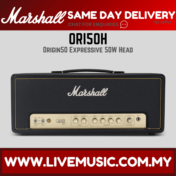 Marshall Origin ORI50H-E - 50 watt Tube Guitar Amplifier Head (ORI50H/ORI50HE)