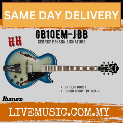 Ibanez GB10EM-AA George Benson Signature Electric Guitar, Jet Blue Burst ( GB10EM JBB  / GB10EMJBB )