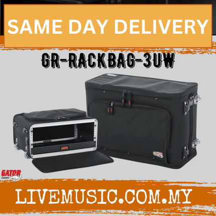 Gator GR-RACKBAG-3UW 3U Portable Rack Bag with Tow Handle and Wheels (GRRACKBAG3UW)