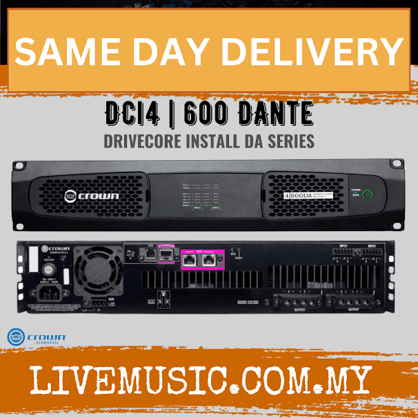 Crown DCi 4|600DA Power Amplifier with Dante ( DCi-4|600DA / DCi4|600DA )