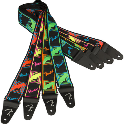 Fender Neon Monogram Guitar Strap, Blue/Orange ( Neon-Monogram / NeonMonogram )