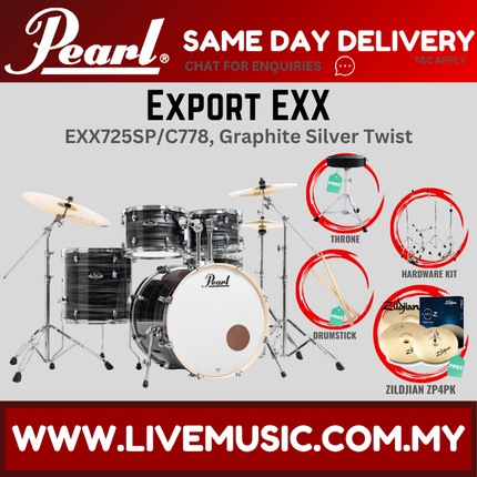 Pearl Export EXX 5-Piece Drum Set with Zildjian ZP4PK Cymbals Set ( EXX725SP/C )