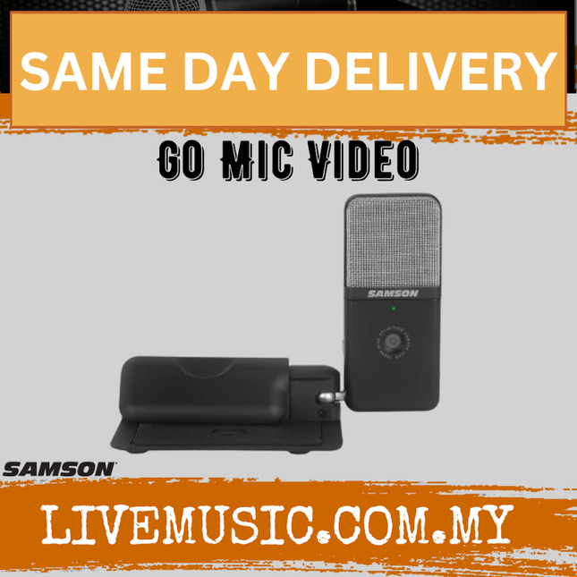 Samson Go Mic Video Portable USB Microphone with HD Webcam