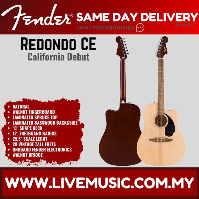 Redondo CE acoustic guitar, natural wood finish