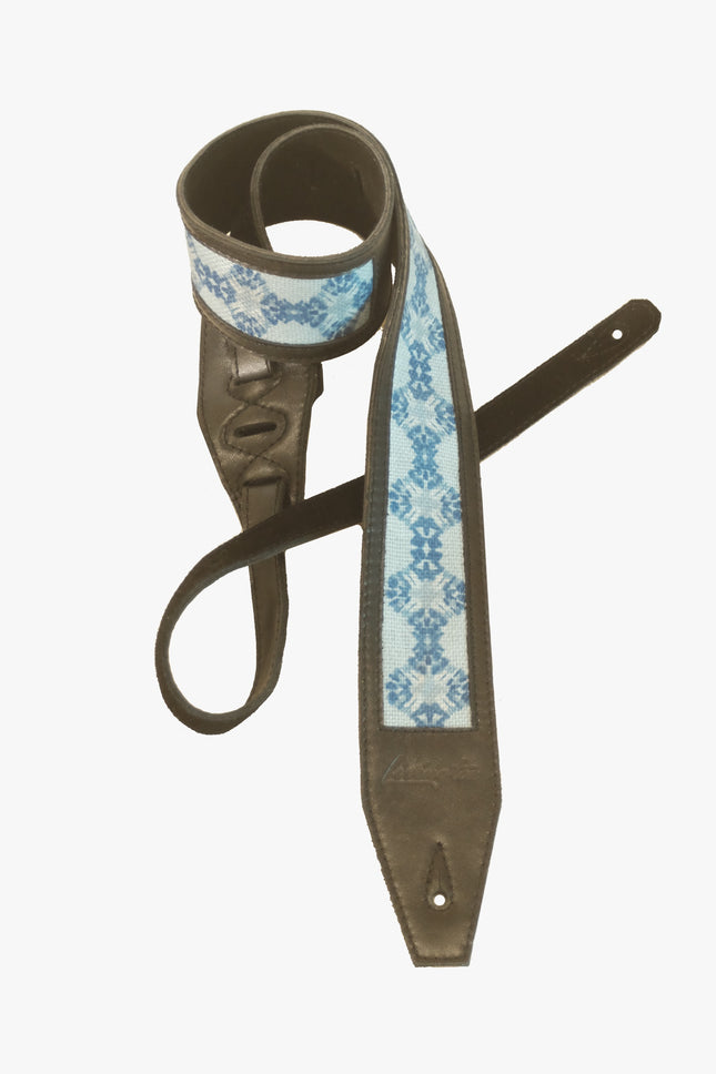 Livingston JLPBK-25 2.5 Inch Jacquard Leather Pattern Guitar Strap,Black ( JLPBK25 JLPBK 25 )