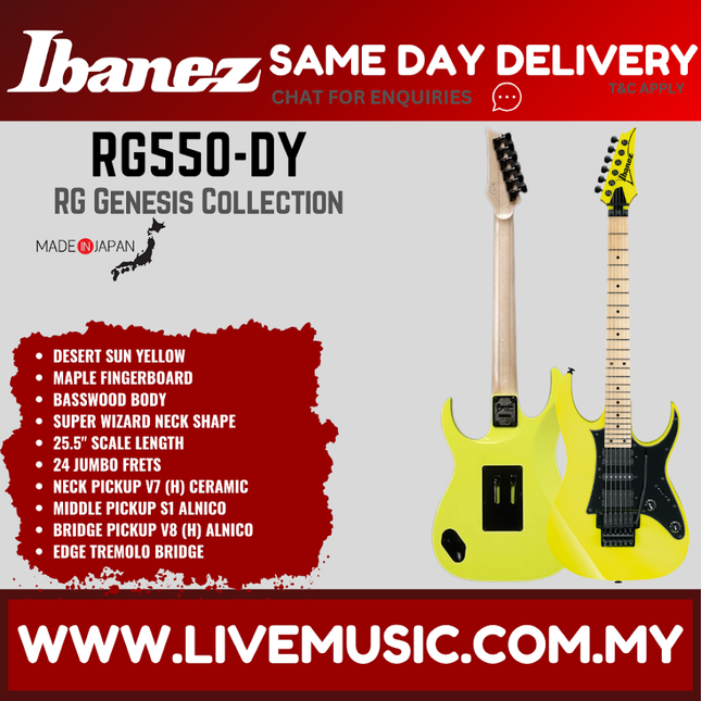 Ibanez RG550 Genesis Collection Electric Guitar MADE IN JAPAN - ( RG 550 / RG-550 )-Desert Sun Yellow