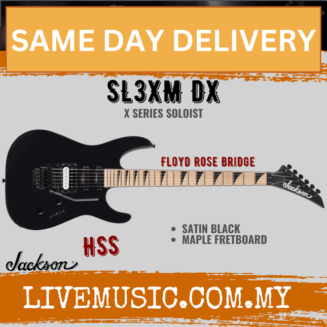 Jackson X Series Soloist SL3XM DX Electric Guitar, Maple FB, Satin Black