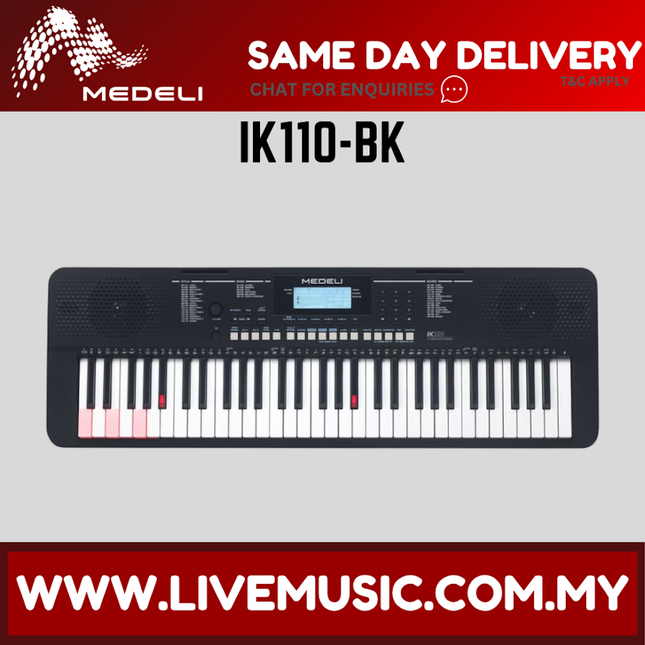 Medeli IK110-BK 61 Keys Portable Keyboard, Black ( IK 110BK IK110BK )