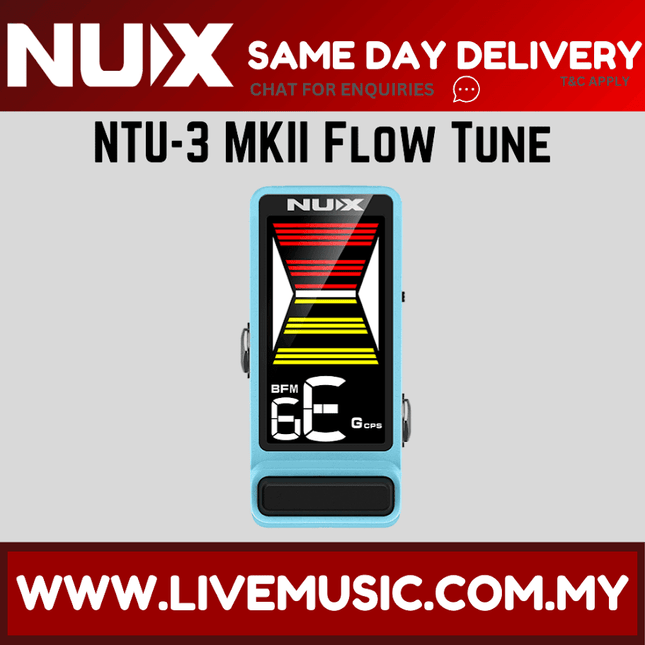 NUX NTU3 Mini Pedal Tuner, Pink / Blue ( NTU 3 / NTU-3 )
