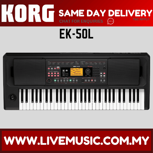 Korg EK-50L 61 Arranger Key Entertainer Limitless Keyboard with 64 Voice Polyphony (EK-50 L EK50 EK50L)