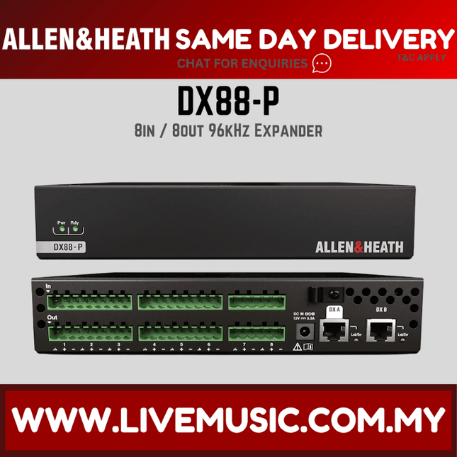 Allen & Heath DX88-P 8x8 96kHz Remote Control Expander Rack ( DX-88-P / DX 88-P )