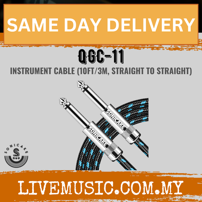 Sonicake QGC-10 QGC-11 - 10 Feet Instrument Cable ( Right Angle to Straight / Straight to Straight ) ( QGC10 QGC11 )
