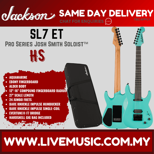 Jackson Pro Series Signature Josh Smith Soloist SL7 ET 7-string Electric Guitar, Aquamarine