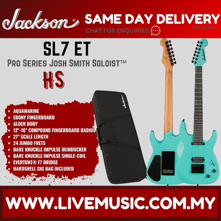 Jackson Pro Series Signature Josh Smith Soloist SL7 ET 7-string Electric Guitar, Aquamarine