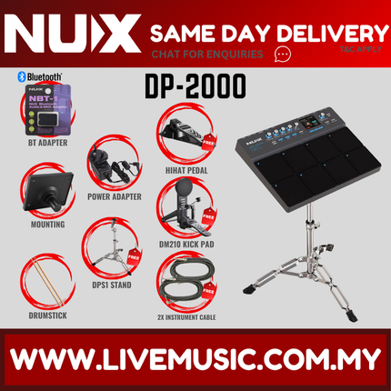 Nux DP-2000 Powerful Integrated Percussion Pad w/DPS-1 Stand ( DPS1 / DP 2000 / DP2000 )