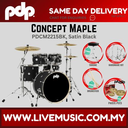 PDP by DW CM5 Concept Maple Shell Pack - 5-piece With PST3 Cymbals ( PDCM2215 )