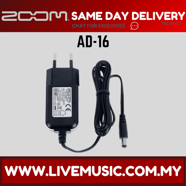 Zoom AD-16E - 9V Adapter Power Supply for Zoom Pedal Effects (AD16E/AD 16E)