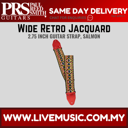 PRS 2.75 Inch Wide Retro Jacquard Guitar Strap, Salmon