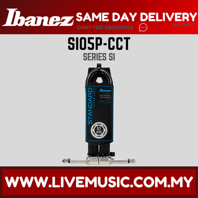 Ibanez SI05P-CCT Woven Guitar Cable, Patch Cable 2 Right Angled Plugs ( SI05P CCT / SI05PCCT )