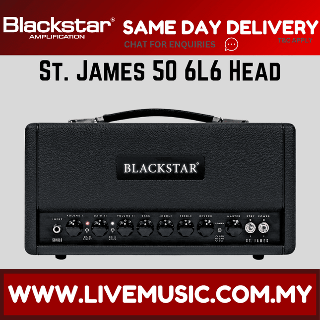 Blackstar St. James 50 6L6H 50W Valve Amplifier Head ( StJames506L6H )